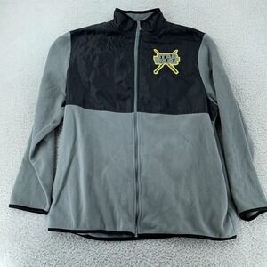 Star Wars Jacket Mens XL Gray Full Zip Fleece Disney Embroidered Logo Colorblock